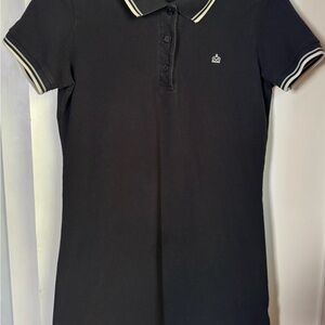 Merc Polo Mini Dress Black White Grey British